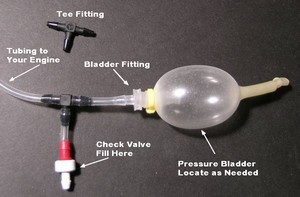 Combat bladder baby pacifier free flight pressure fuel system